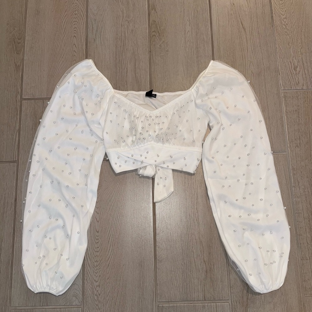 Pearl beaded blouse